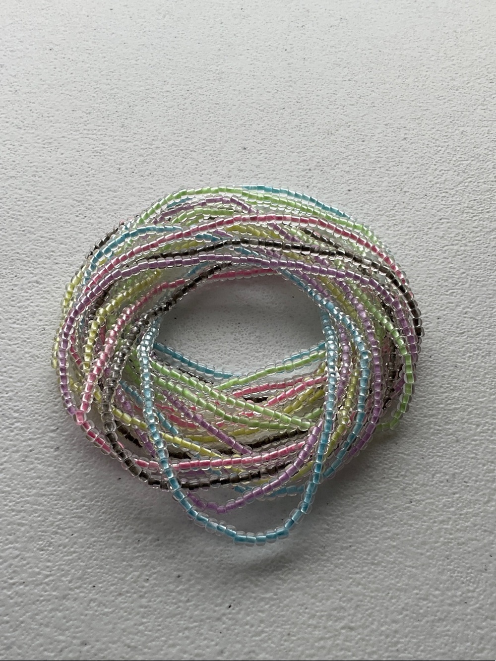 18-Pc Delicate Pastel Beaded Bracelet or Ankle Set